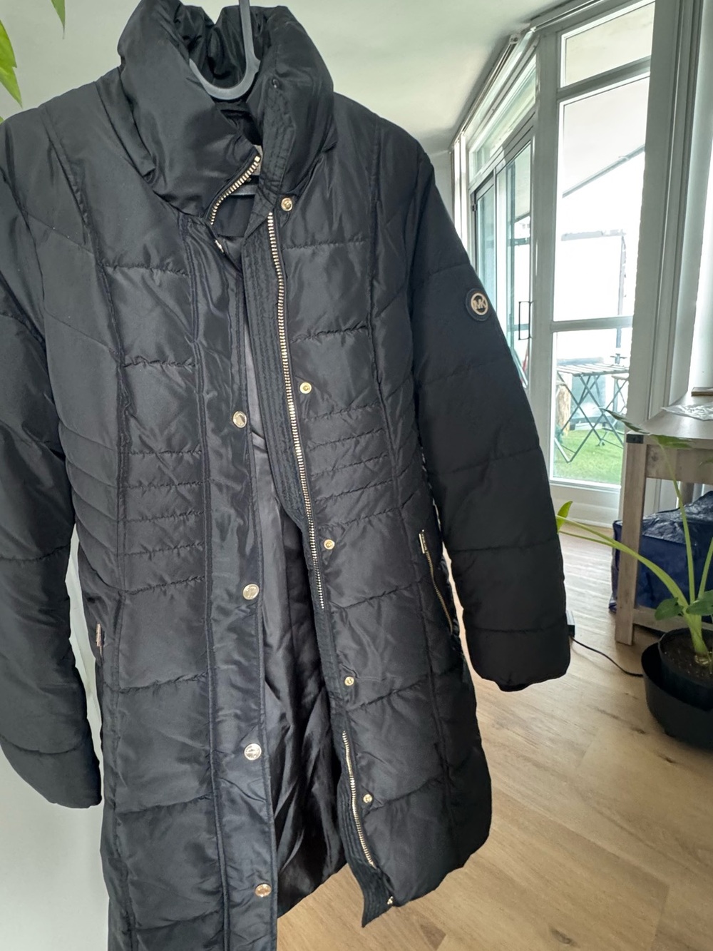 Michael Kors Black Quilted Long Puffer Coat